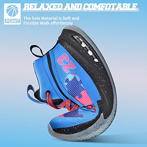 Kids Basketball Tennis Shoes Non-Slip Sneakers - White