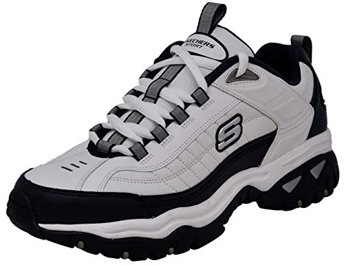 White/Navy Skechers Men's Energy Afterburn Lace-Up Sneaker, Size 12