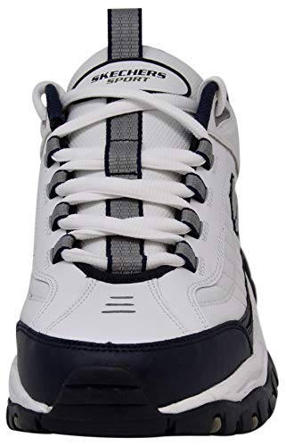 White/Navy Skechers Men's Energy Afterburn Lace-Up Sneaker, Size 12