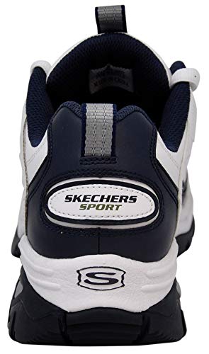White/Navy Skechers Men's Energy Afterburn Lace-Up Sneaker, Size 12