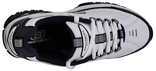 White/Navy Skechers Men's Energy Afterburn Lace-Up Sneaker, Size 12