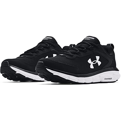 Under Armour Men's Black/White Running Shoe, Size 9.5
