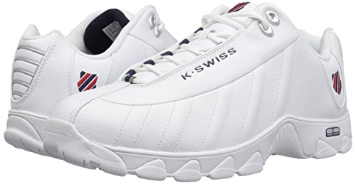 K-Swiss Men's ST329 CMF Sneaker, White/Navy/Red - 11 XW