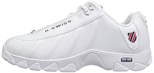 K-Swiss Men's ST329 CMF Sneaker, White/Navy/Red - 11 XW