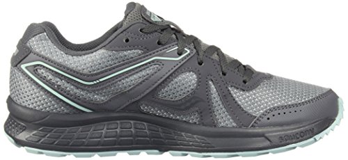 Saucony Women's Trail Running Shoe, Grey/Mint, Size 6.5