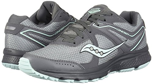 Saucony Women's Trail Running Shoe, Grey/Mint, Size 6.5