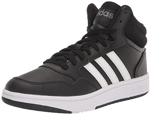 adidas Hoops 3.0 Mid Basketball Shoe - Black/Grey