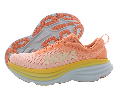 HOKA Bondi 8 Women's Shoes, Shell Coral/Peach