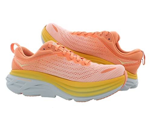 HOKA Bondi 8 Women's Shoes, Shell Coral/Peach