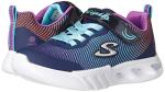 Skechers Girls Flicker Flash Sneakers, Navy/Multi