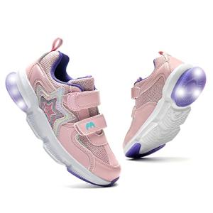 Kids Girls LED Light-Up Slip-On Sneakers – Pink