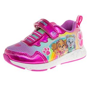 Nickelodeon Girls' Paw Patrol Sneakers - Laceless LED Light Up Shoes (Toddler/Little Kid), Size 10 Toddler, Sky Everest