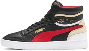 PUMA Ralph Sampson Mid Basketball Sneakers, Black/Red
