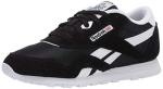 Reebok Boy's Classic Nylon Sneaker, Black/Black/White, 2 Little Kid