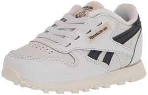 Reebok Classic Leather Sneakers in White/Navy