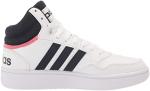 Adidas Women's Hoops 3.0 Mid Sneaker, White/Legend Ink/Rose