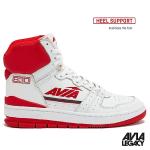 Men's Avia 830 Retro Basketball Sneakers, White/Red/Dark Grey