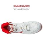 Men's Avia 830 Retro Basketball Sneakers, White/Red/Dark Grey