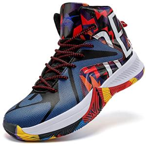 WETIKE Boys Girls Camouflage Blue Basketball Sneakers
