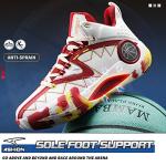 Breathable Red and White Athletic Sneakers for Men