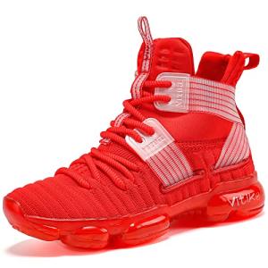 Red High-Top Basketball Sneakers for Kids