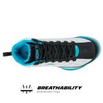 AND1 Showout Basketball Sneakers - Kids White/Black/Aqua
