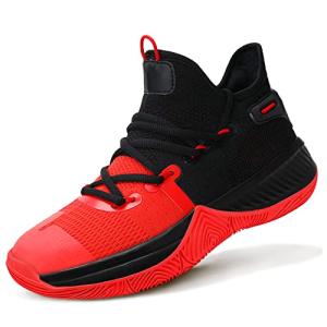 Kid's High-Top Basketball Sneakers, Red, Size 9