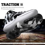 ASHION Kids High-Top Basketball Sneakers, Black Silver