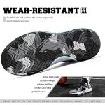 ASHION Kids High-Top Basketball Sneakers, Black Silver