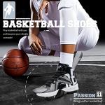 ASHION Kids High-Top Basketball Sneakers, Black Silver