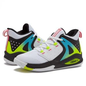 Boys' White Mid Top Basketball Sneakers - AND1 Takeoff 3.0