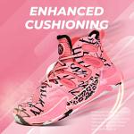 ASHION Mens Basketball Shoes Air High Top Sports Shoes for Men Basketball Sneakers Anti Slip Running Shoes Pink 8