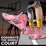 ASHION Mens Basketball Shoes Air High Top Sports Shoes for Men Basketball Sneakers Anti Slip Running Shoes Pink 8