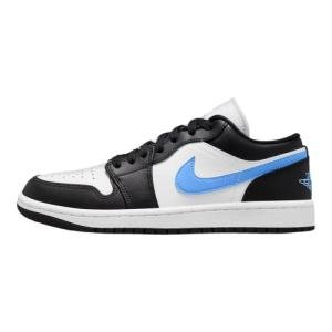 Nike Women's Air Jordan 1 Low UNC Basketball Shoe, Black/University Blue-white, 8