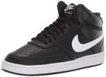 Nike Women's Court Vision Mid Sneaker, Black/White, 6.5 Regular US