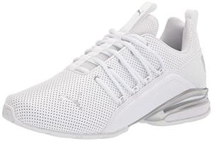 PUMA Men's Axelion Running Shoe Sneaker, White Silver, 10
