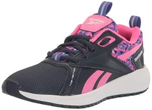 Reebok Girls Durable XT Sneaker, Vector NavyV/Vector NavyV/Lilac Glow, 13 Little Kid