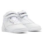 Reebok Girls Freestyle Hi Sneaker, FTWR White/FTWR White/FTWR White, 3 Big Kid