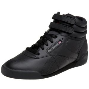Reebok unisex child Freestyle Hi Kids Sneaker, Black/Grey, 4.5 Big Kid US