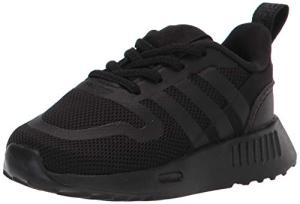 adidas Originals unisex child Smooth Runner Elastic Sneaker, Black/Black/Black, 9 Toddler US