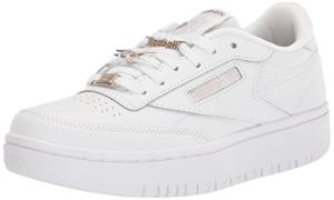Reebok Girls Club C Double Sneaker, White/Boulder Grey/Moonstone, 5 Big Kid