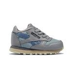 Reebok Boy's Classic Leather Sneaker, Jurassic World/Grey/Teal Fog/Brave Blue, 4.5 Big Kid