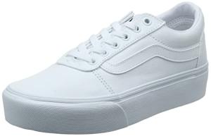 Vans Women's Ward Platform White Canvas Sneakers