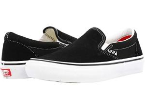 Vans Men's Black/White Slip-On Skate Sneakers, Size 10