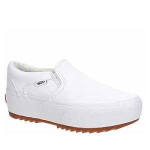 Vans Asher Platform Slip-On Sneakers - Canvas White