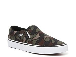 Vans Slip-On Skate Shoes, Dark Green Camo