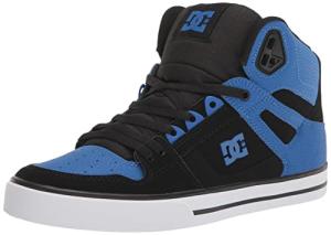 DC Men's Pure High Top Skate Shoes, Black/Blue