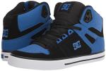 DC Men's Pure High Top Skate Shoes, Black/Blue