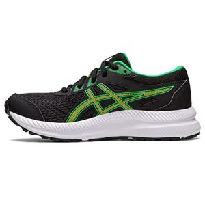 ASICS Kids Contend 8 Running Shoe, Black/Lime