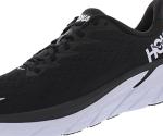 Hoka One Clifton 8 Men's Running Shoes, Black/White
